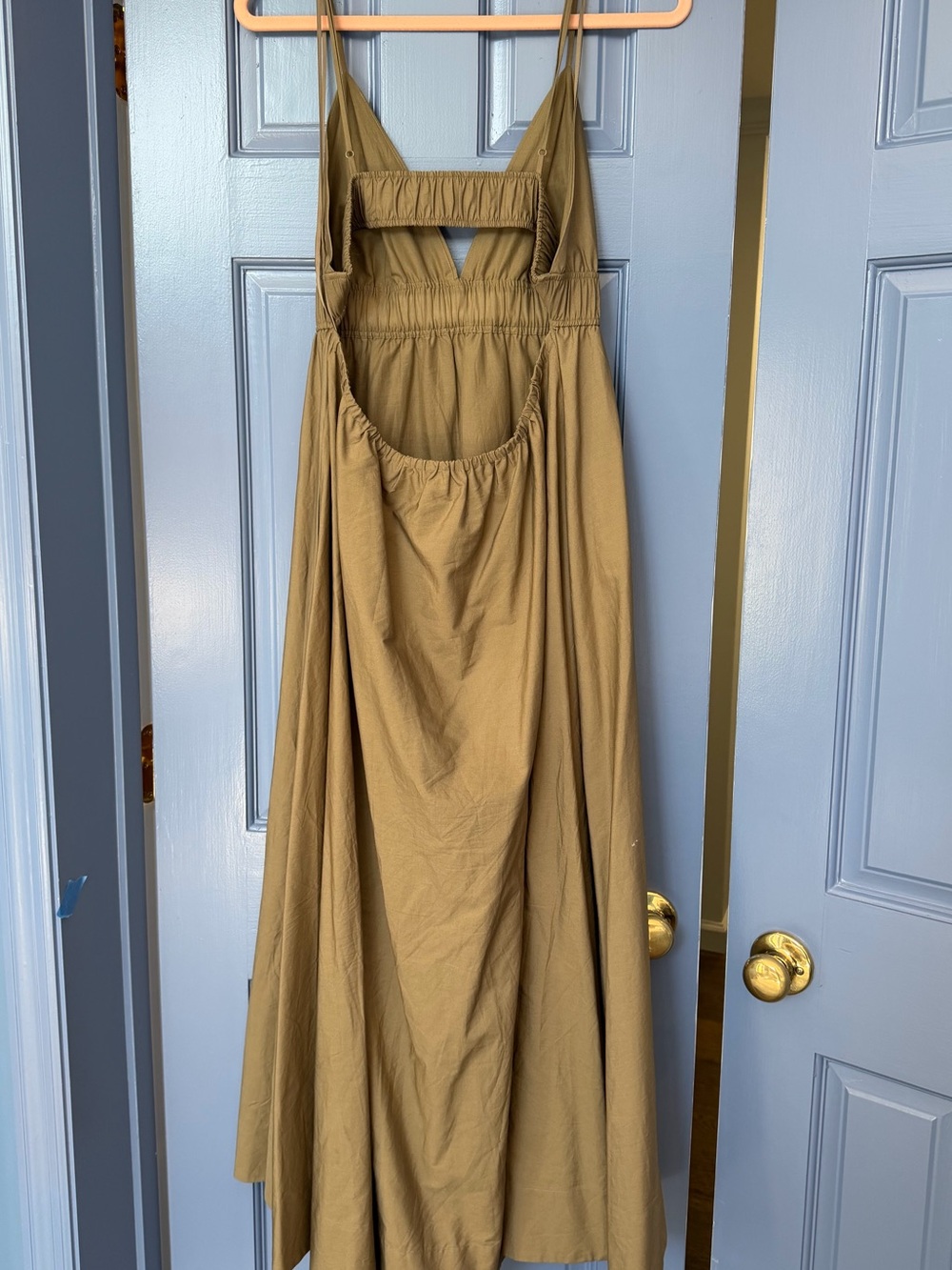 Aritzia Babaton Encourage Poplin Maxi Dress Olive Size L - Picture 4 of 9